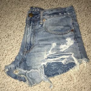 American Eagle Distressed High Waisted Jean Shorts